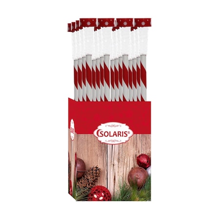 Alpine Alpine LED White Solar Candy Cane Striped Stake 23 in. Pathway Decor QWE106